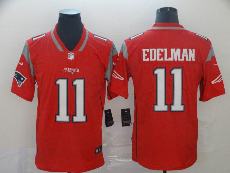 Men New England Patriots 11 Edelman Red Nike Vapor Untouchable Limited Player NFL Jerseys